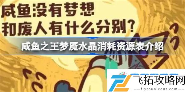 咸鱼之王梦魇水晶消耗资源表介绍 咸鱼之王梦魇水晶升级需要消耗多少资源