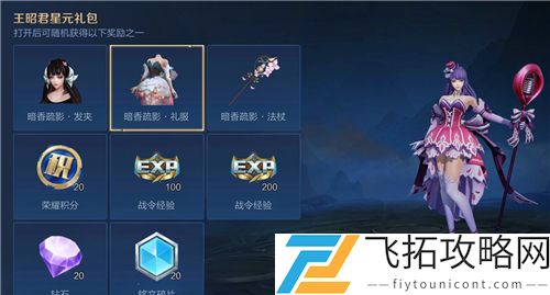 王者荣耀王昭君暗香疏影多少战令币出