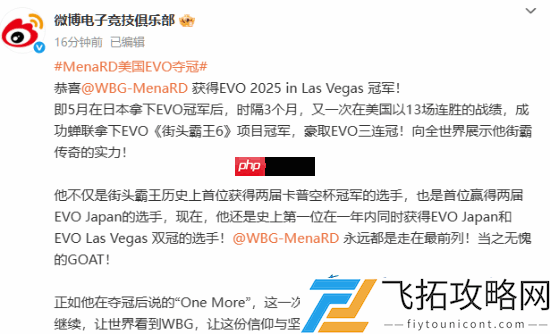 EVO三连冠！WBG猪皇夺得美国EVO街头霸王6冠军！