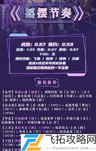 奇迹暖暖摇摆节奏高分分配攻略