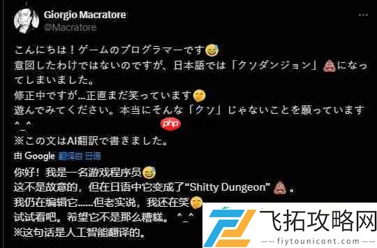 机翻失误！一款游戏意外