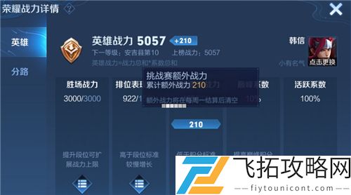 王者荣耀巅峰挑战赛额外战力是什么意思