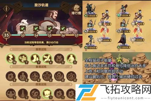 剑与远征主神试炼旋沙轨道攻略阵容推荐