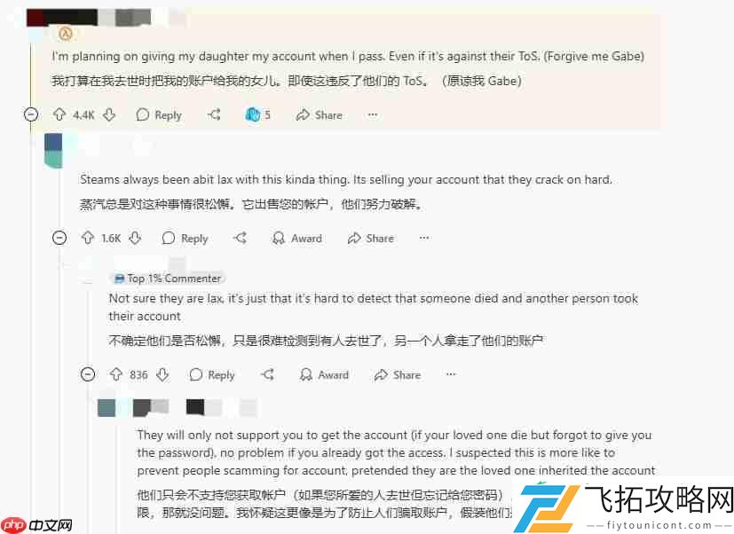 Steam账号遗产继承引发玩家热议