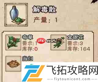 烟雨江湖丹药配方炼丹材料大全攻略