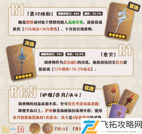 艾梅莉埃适配武器推荐