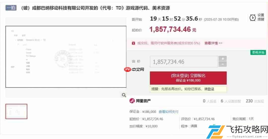 半成品游戏源代码185万起拍！拍卖方