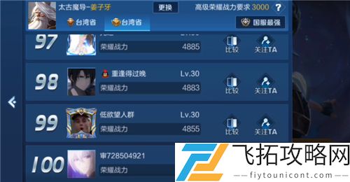 2021王者荣耀哪个地区荣耀战力最低具体位置