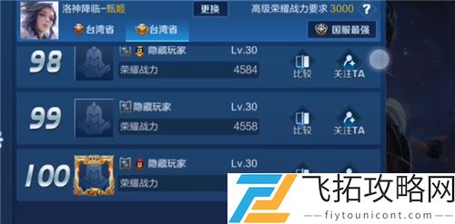 2021王者荣耀哪个地区荣耀战力最低具体位置