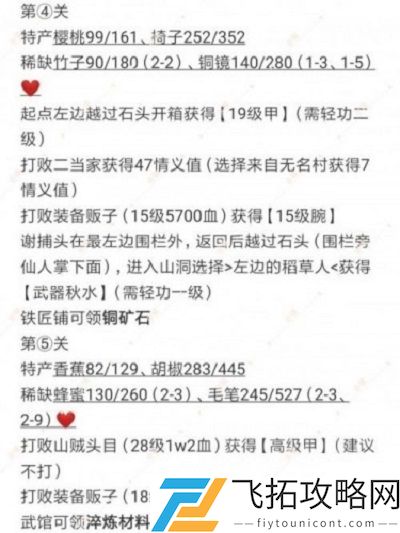 江湖悠悠第二章全部关卡1-10关通关攻略
