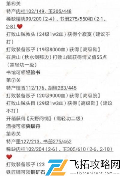 江湖悠悠第二章全部关卡1-10关通关攻略